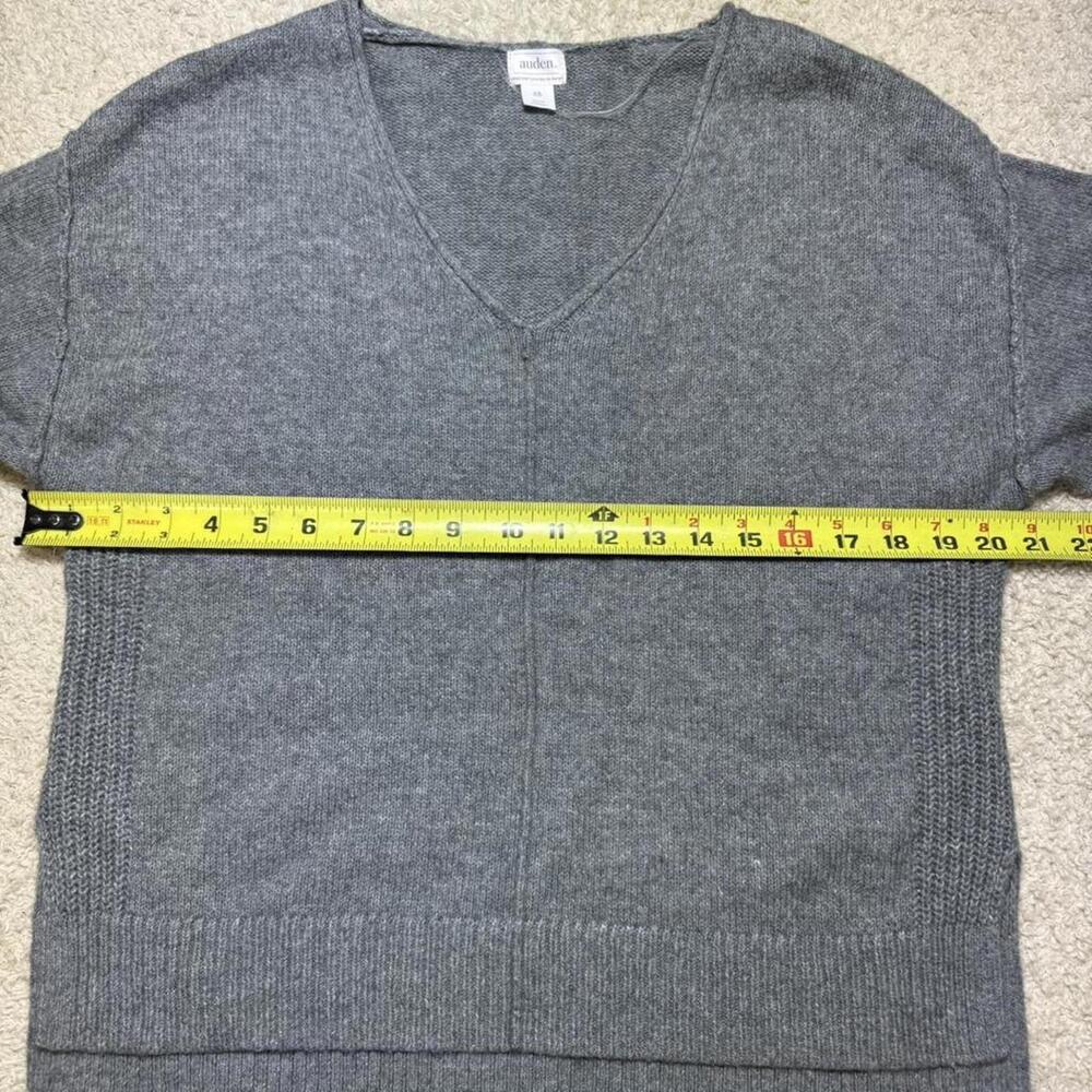 Lightweight V-Neck Sweater Soft Touch Oversized Grey Auden XS NWT - Picture 6 of 8